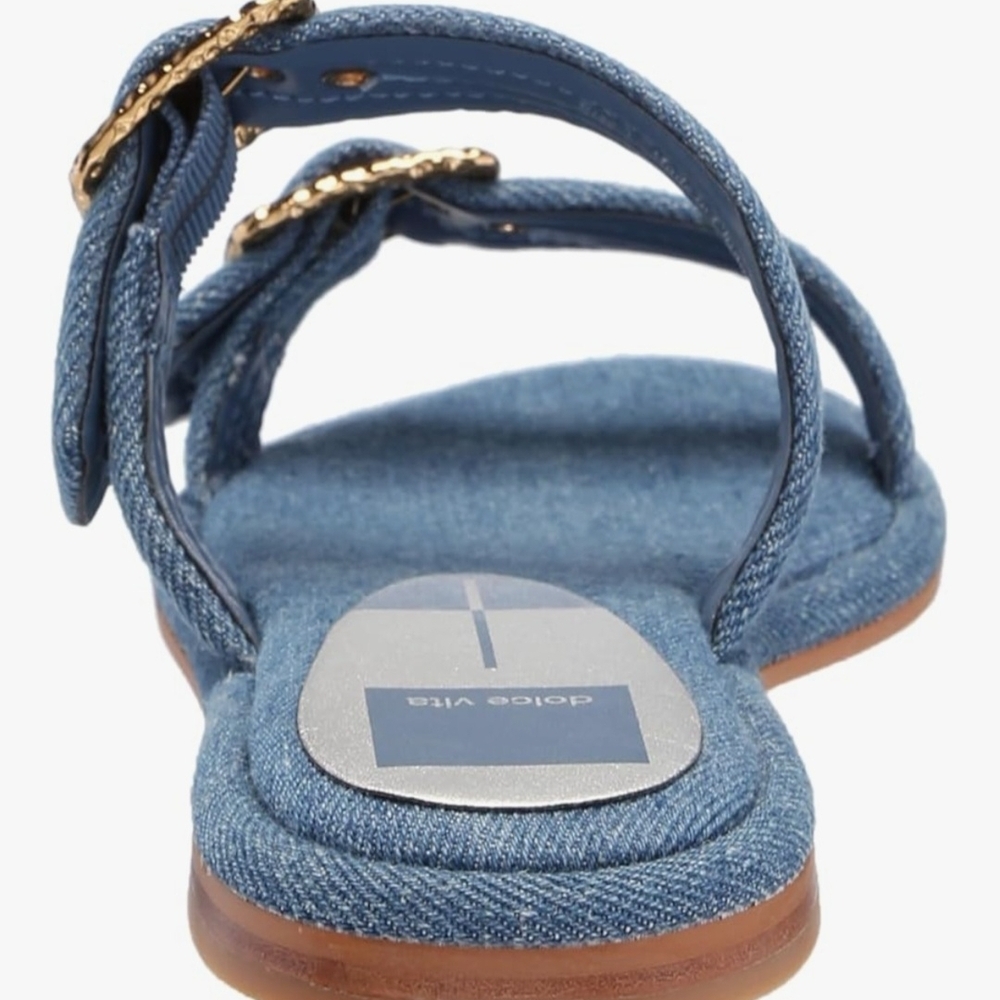 Dolce Vita Blue Sandals with Gold Accents - Picture 7 of 9
